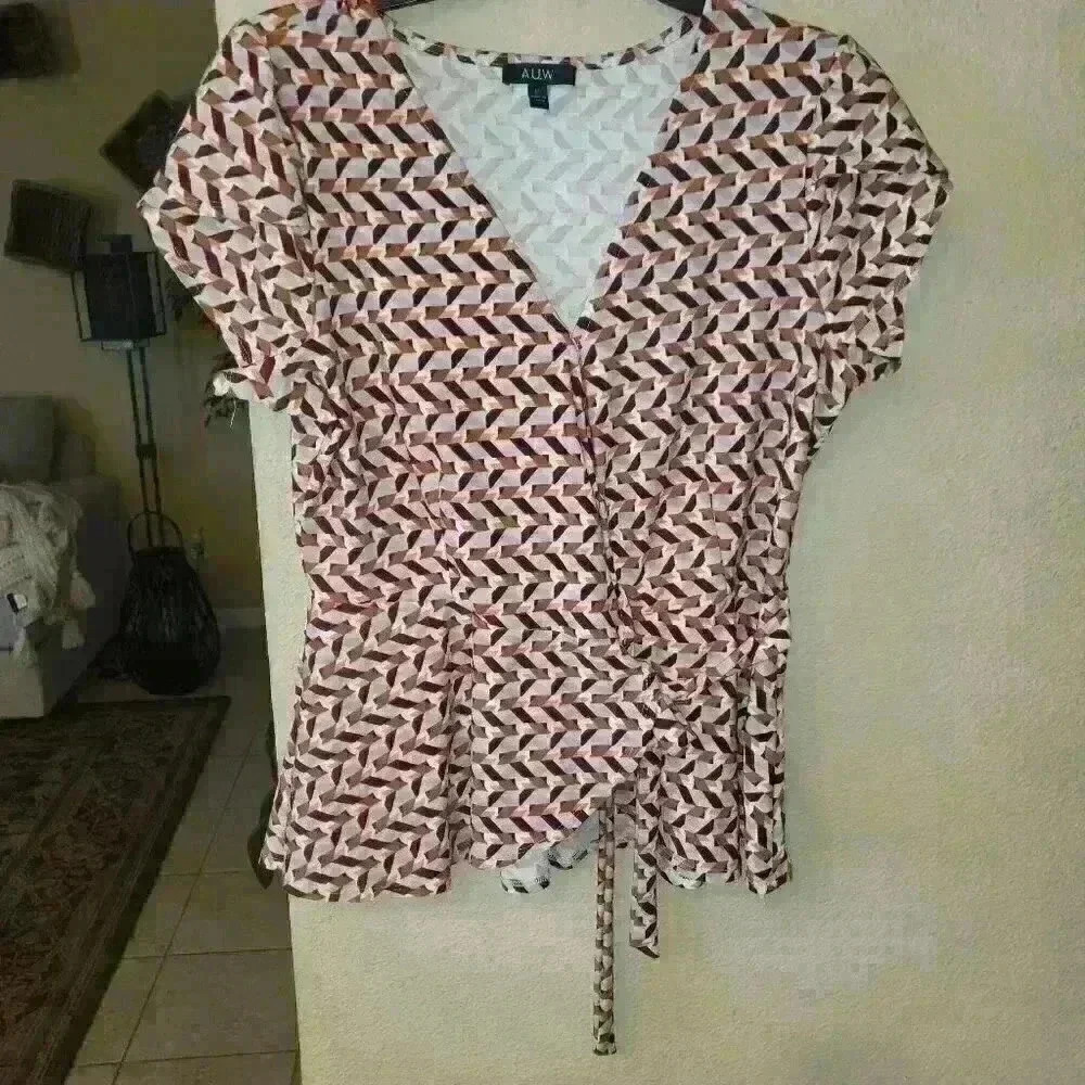 #1 A.U.W Faux Wrap blouse - Peplum style